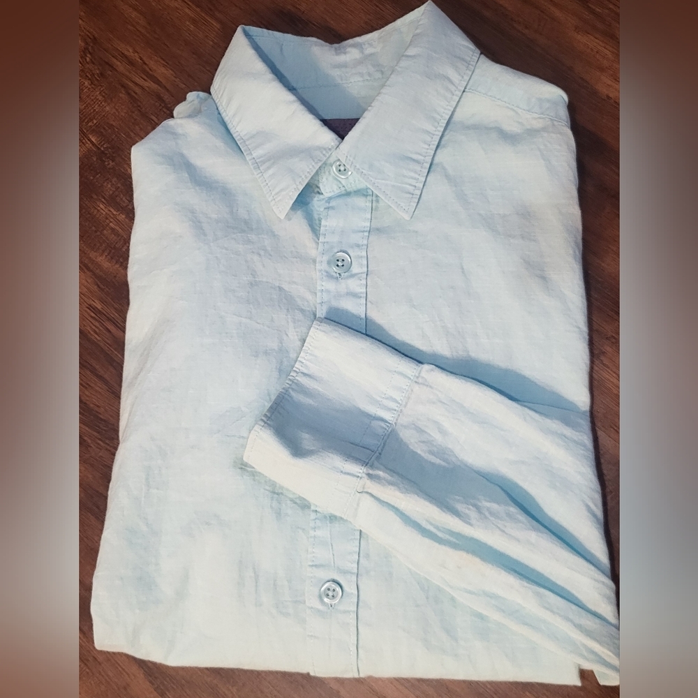 H&M Blue Cotton Button Down Shirt Size Small